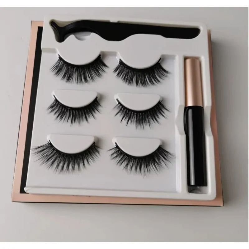 Set gene false tip bandă cu tuș magnetic, 3 perechi, Lucy Style 2000