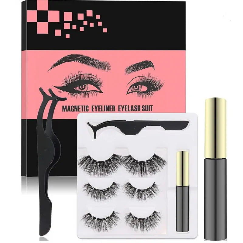 Set gene false tip bandă cu tuș magnetic, 3 perechi, Lucy Style 2000