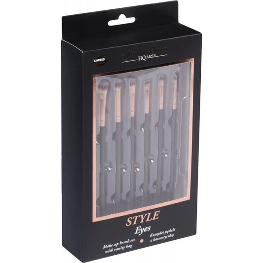 Set pensule pentru machiaj cu borsetă inclusă Style Eyes, 6 buc, Top Choice