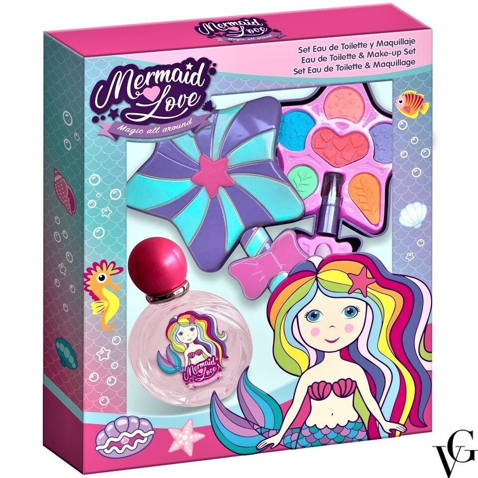 Set apă de toaletă și machiaj pentru fetițe Mermaid Love, Lorenay