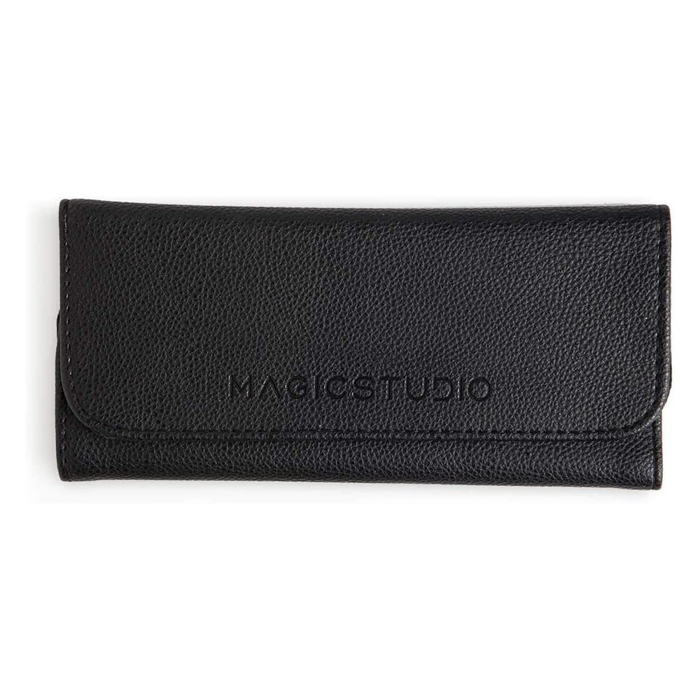 Set pensule pentru machiaj cu husă de depozitare, 7 buc, culoare neagră, Magic Studio