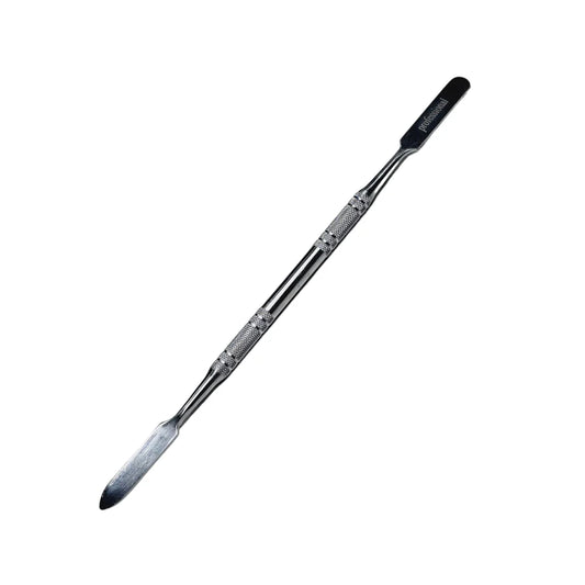 Spatulă metalică dublă pentru manichiură și pedichiură, culoare argintiu