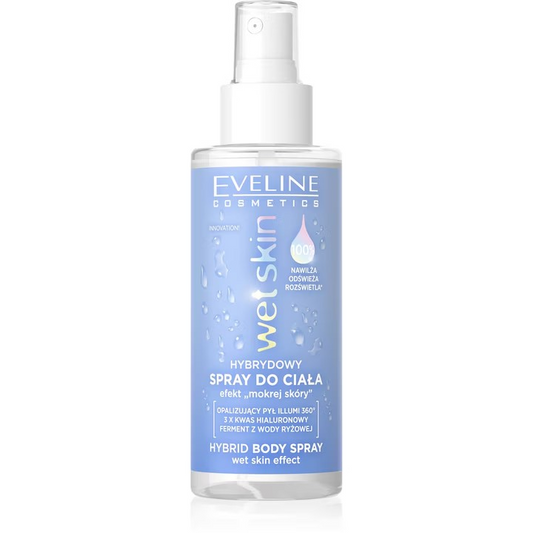 Spray de corp iluminator Wet Skin Hybrid, 150 ml, Eveline Cosmetics