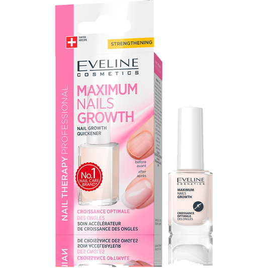 Tratament pentru creșterea rapidă a unghiilor Maximum Nails Growth, 12 ml, Eveline Cosmetics