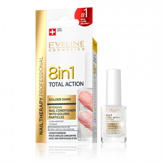 Tratament pentru unghii 8 în 1 Golden Shine Nail Therapy, 12 ml, Eveline Cosmetics