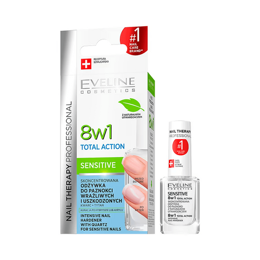 Tratament pentru unghii deteriorate 8 în 1 Nail Therapy Professional Sensitive, 12 ml, Eveline Cosmetics