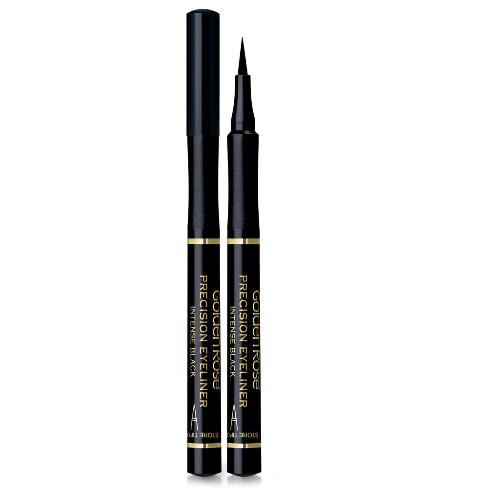 Tuș de ochi Waterproof Precision Liner, culoare neagră, 9 ml, Golden Rose