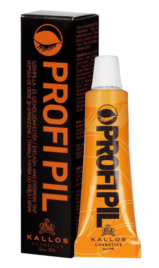 Vopsea pentru gene şi sprâncene Profi Pil, culoare maro, 15 ml, Kallos