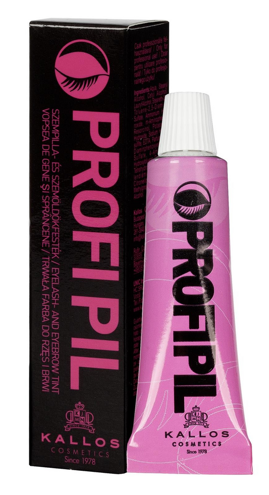 Vopsea pentru gene şi sprâncene Profi Pil, culoare neagră, 15 ml, Kallos