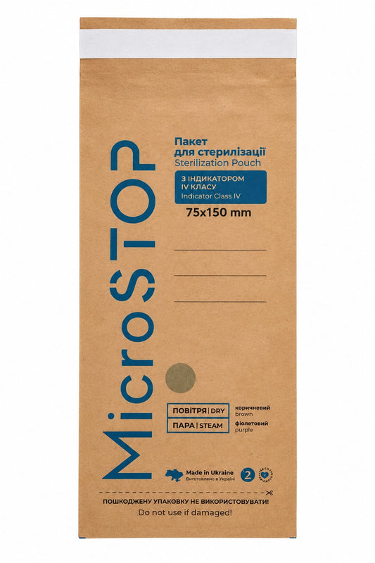 Pungi pentru sterilizare MicroSTOP – 75 × 150 mm