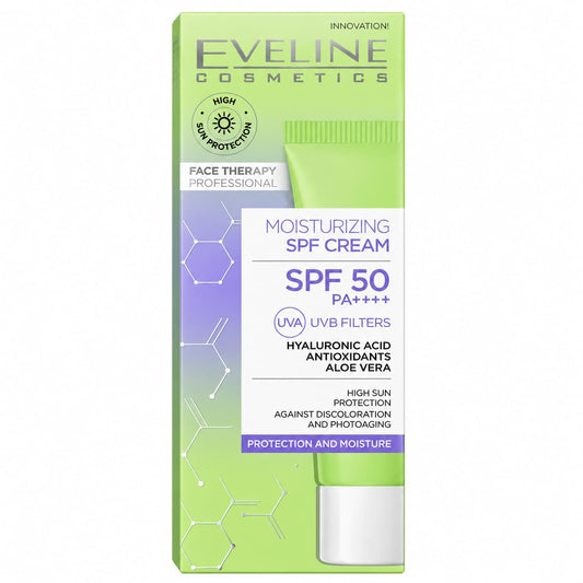 Cremă hidratantă cu protecție solară Eveline SPF 50 PA++++