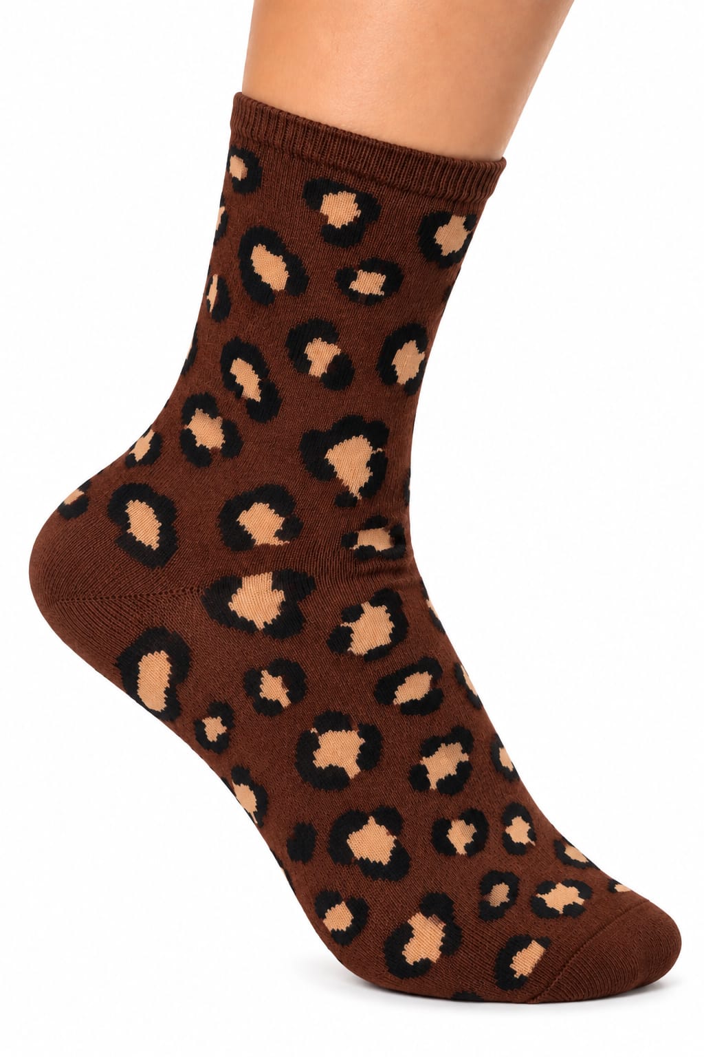 Șosete damă TINA cu imprimeu leopard – 90% bumbac